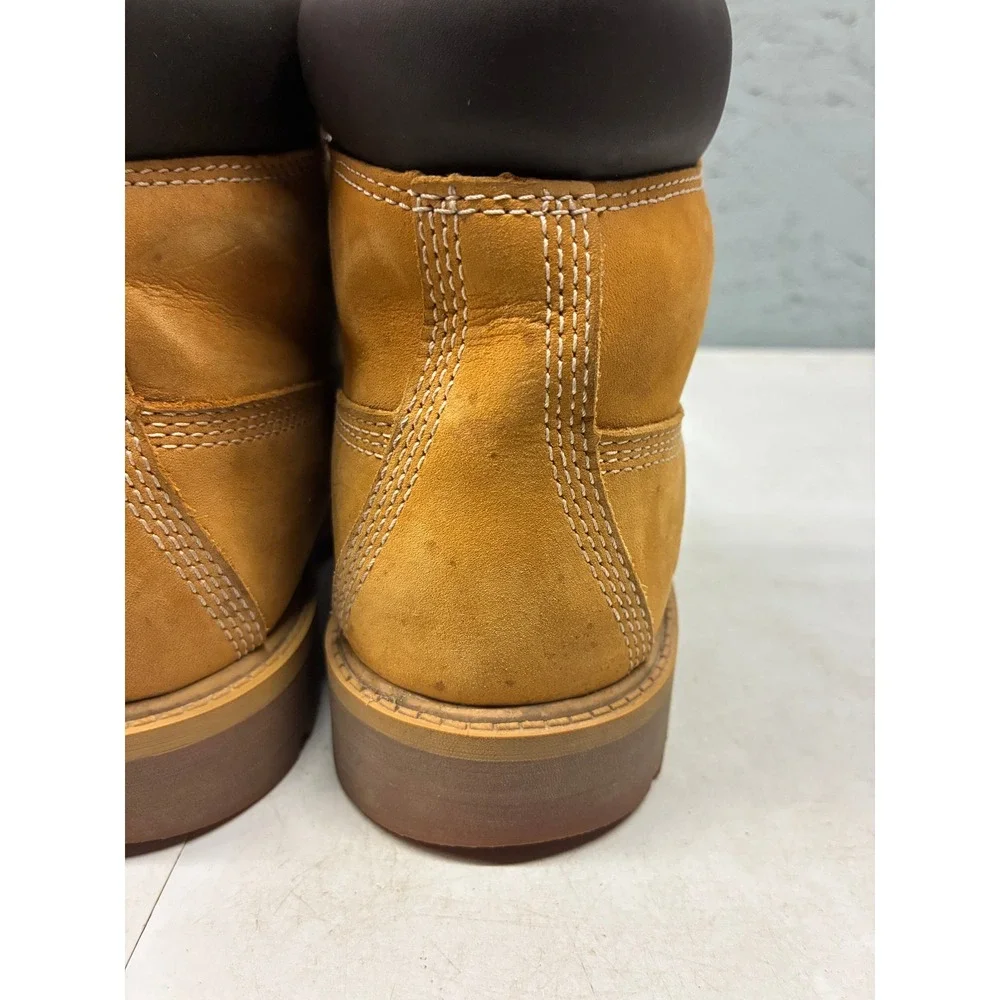 Timberland 6 Inch Premium Waterproof Boots Youth 4.5 Brown Nubuck Leather